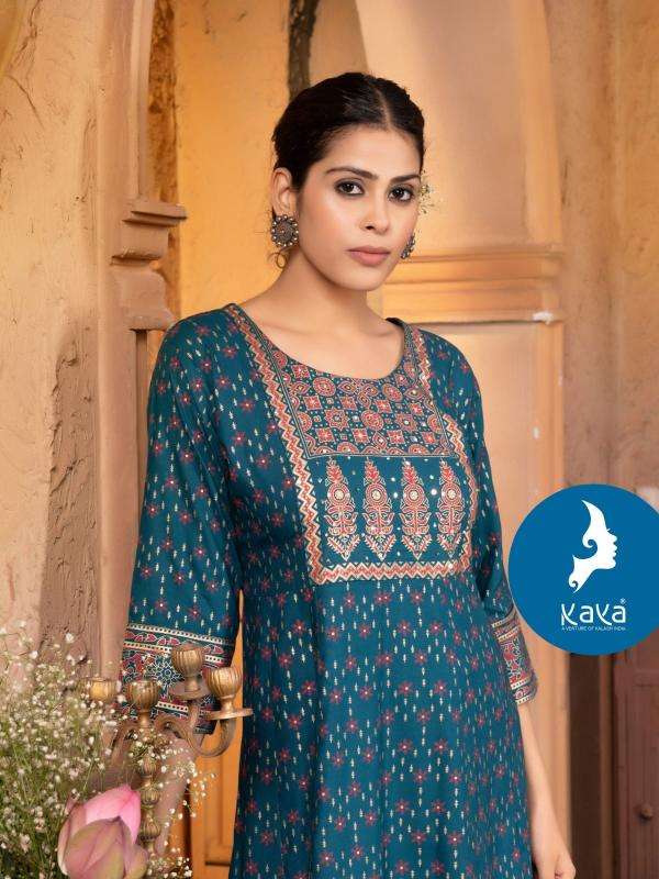 KAYA PRESENTS PUMA FANCY RAYON PRINTED GOWN STYLE KURTIS CATALOG WHOLESALER AND EXPORTER 