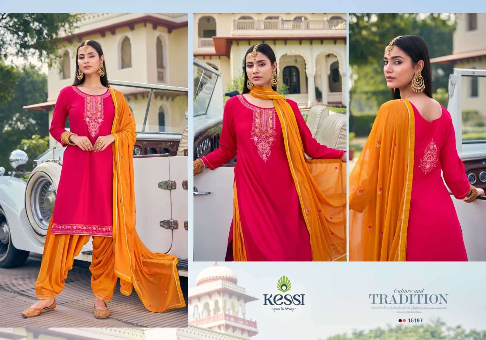 KESSI PRESENTS PATIALA HOUSE VOL-101 JAM SILK COTTON PATIYALA 3PCS DRESS MATERIAL CATALOG WHOLESALER AND EXPORTER 