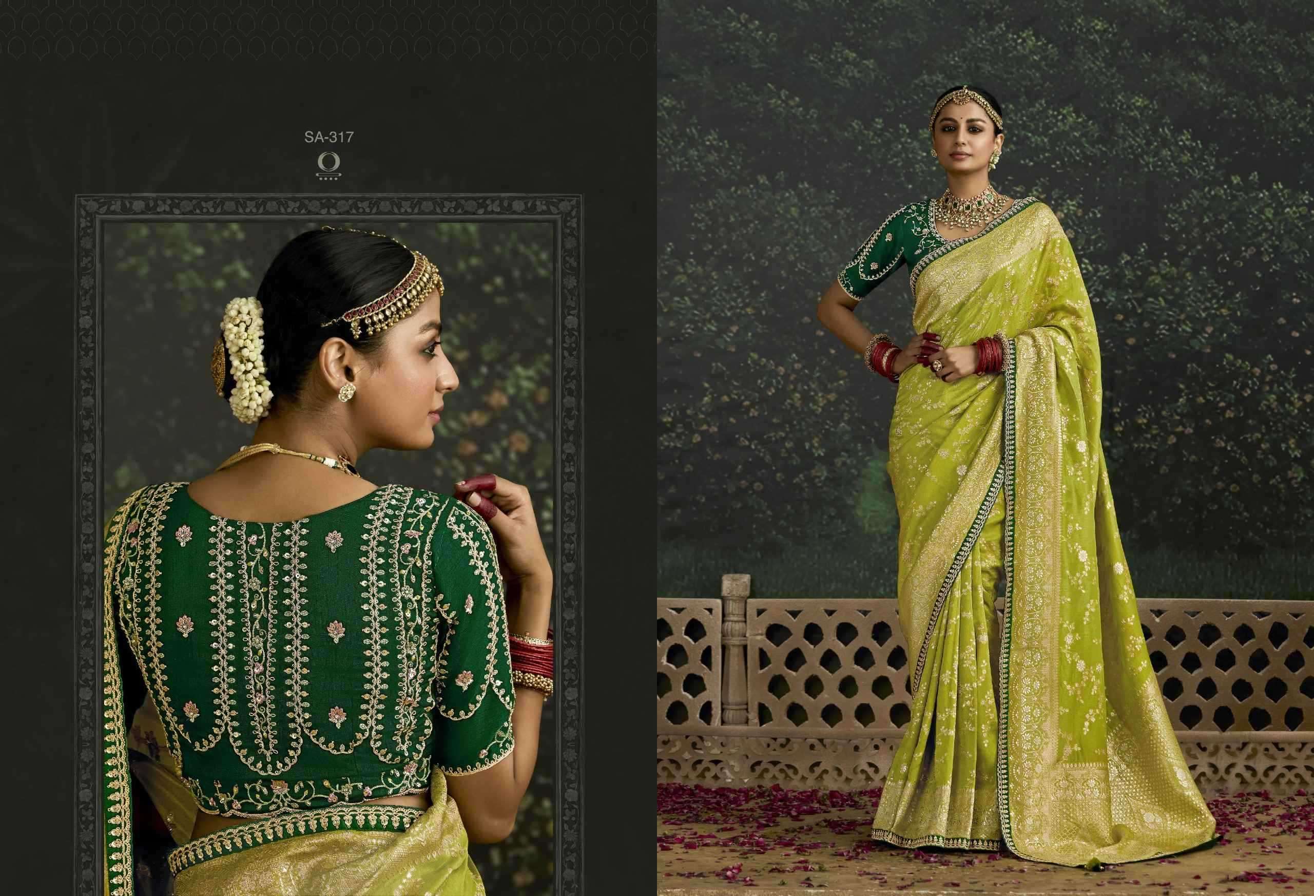 KIMORA PRESENTS BAISA SINDURI 308-318 PARTY WEAR DOLA SILK EMBROIDERY SAREES CATALOG WHOLESALER AND EXPORTER 