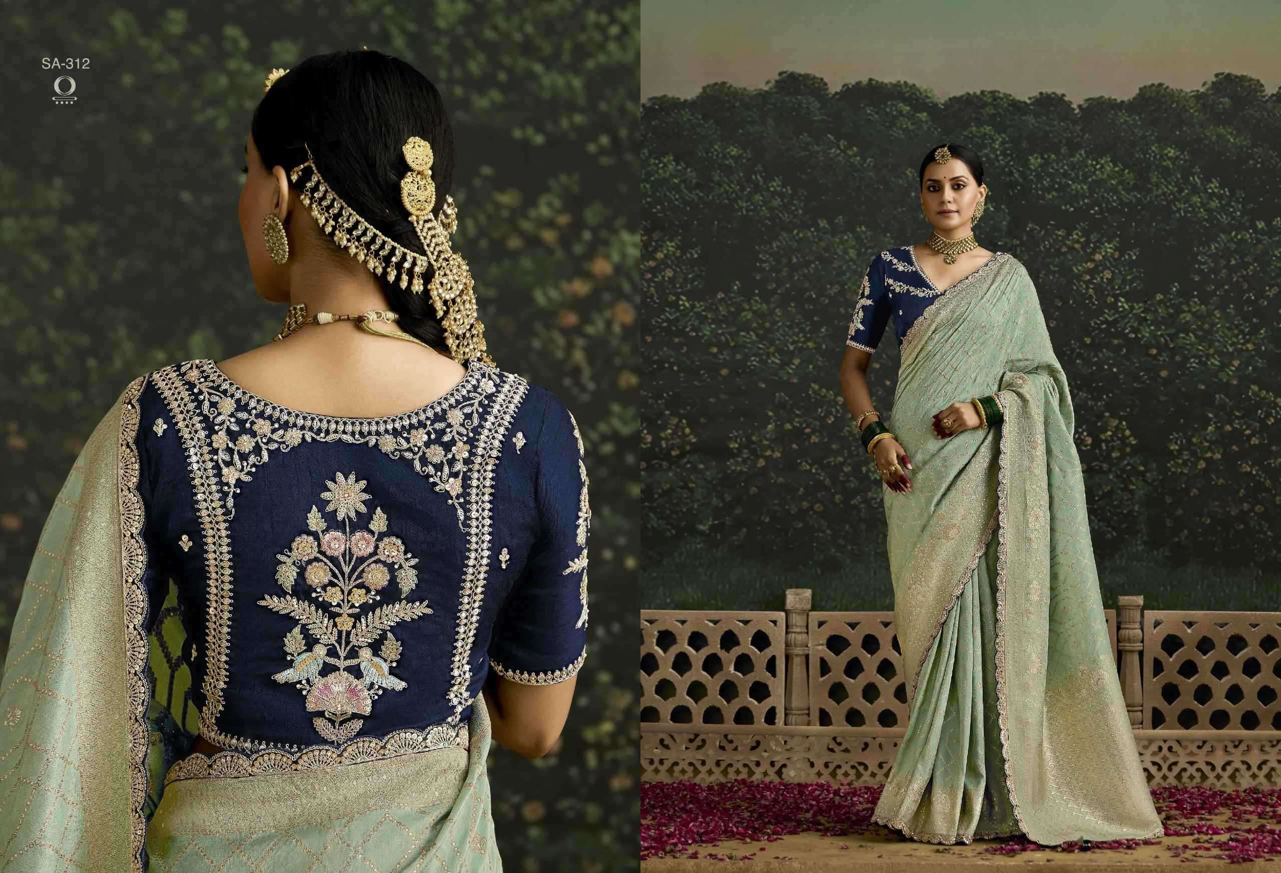 KIMORA PRESENTS BAISA SINDURI 308-318 PARTY WEAR DOLA SILK EMBROIDERY SAREES CATALOG WHOLESALER AND EXPORTER 