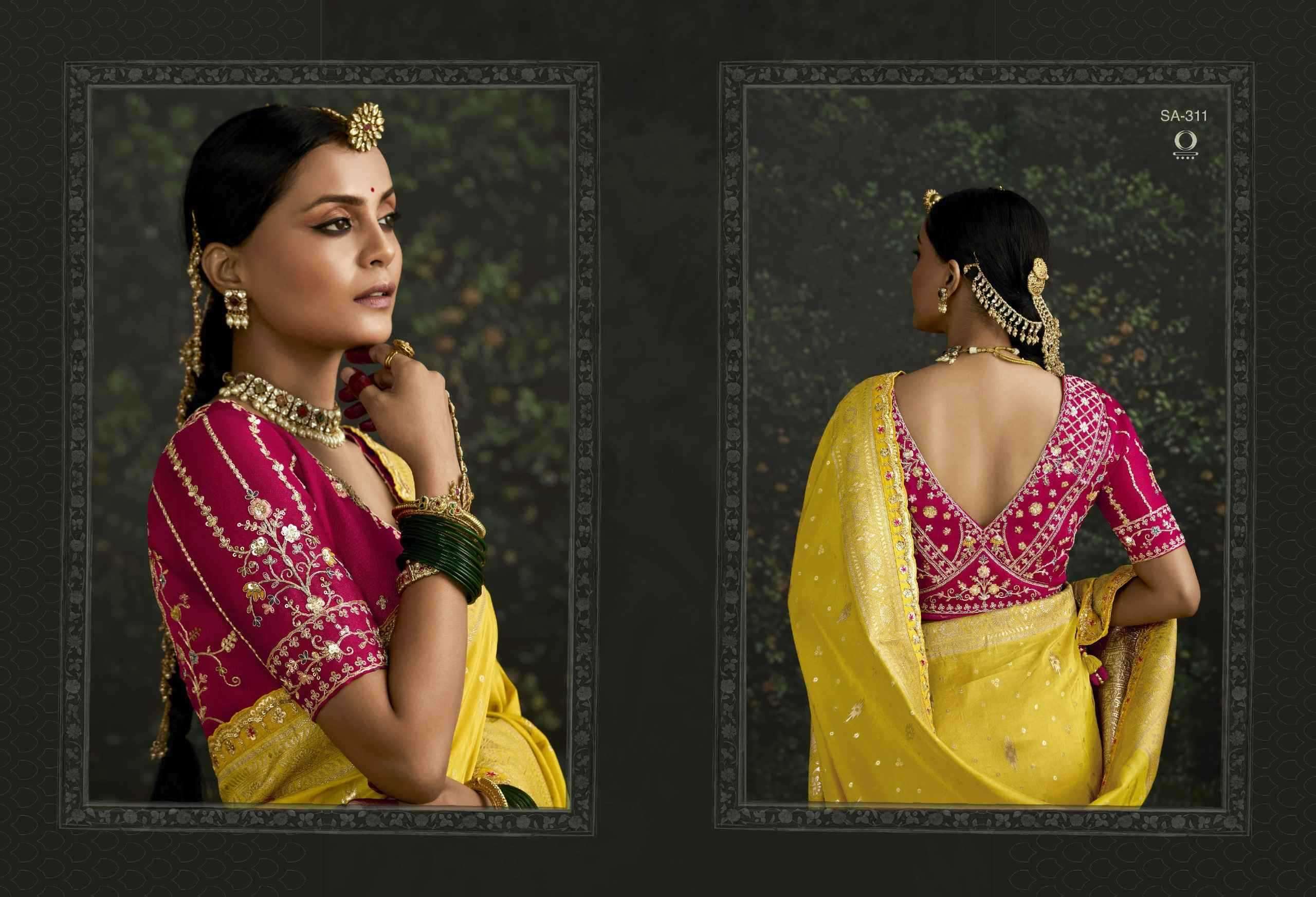 KIMORA PRESENTS BAISA SINDURI 308-318 PARTY WEAR DOLA SILK EMBROIDERY SAREES CATALOG WHOLESALER AND EXPORTER 
