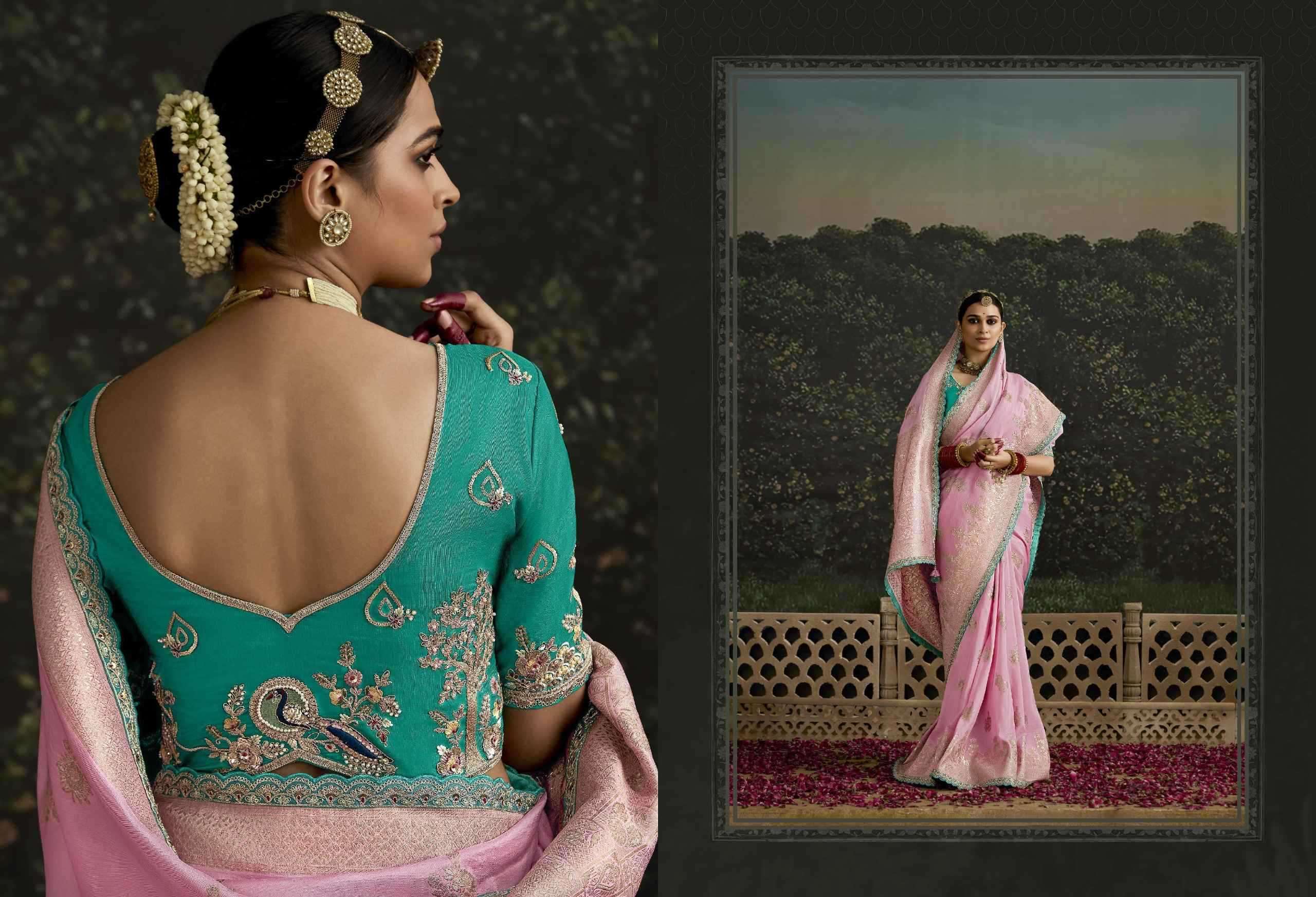 KIMORA PRESENTS BAISA SINDURI 308-318 PARTY WEAR DOLA SILK EMBROIDERY SAREES CATALOG WHOLESALER AND EXPORTER 