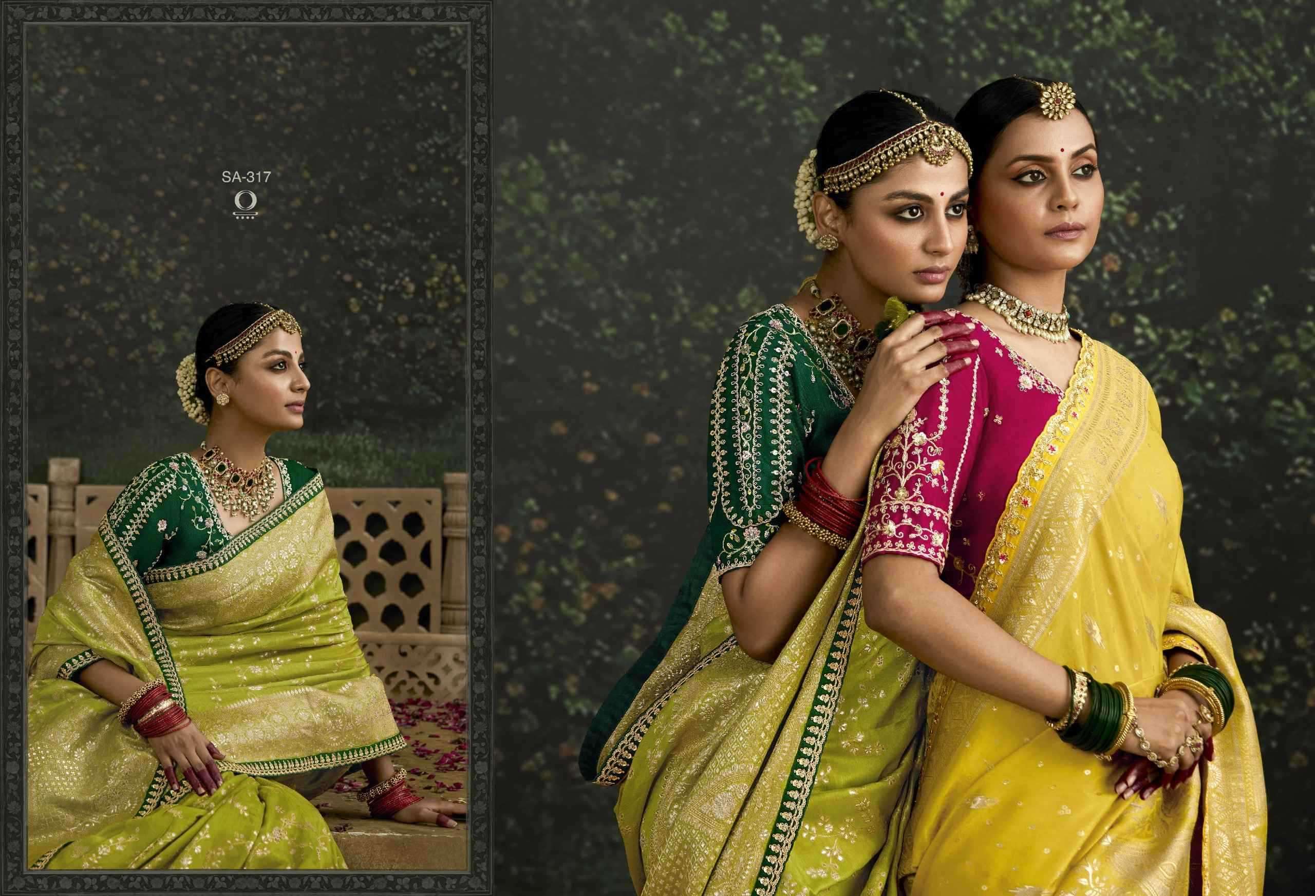 KIMORA PRESENTS BAISA SINDURI 308-318 PARTY WEAR DOLA SILK EMBROIDERY SAREES CATALOG WHOLESALER AND EXPORTER 