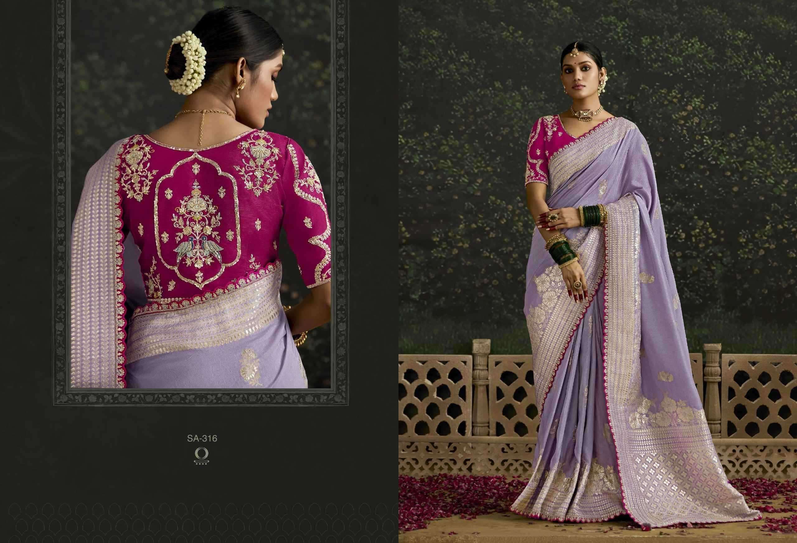KIMORA PRESENTS BAISA SINDURI 308-318 PARTY WEAR DOLA SILK EMBROIDERY SAREES CATALOG WHOLESALER AND EXPORTER 