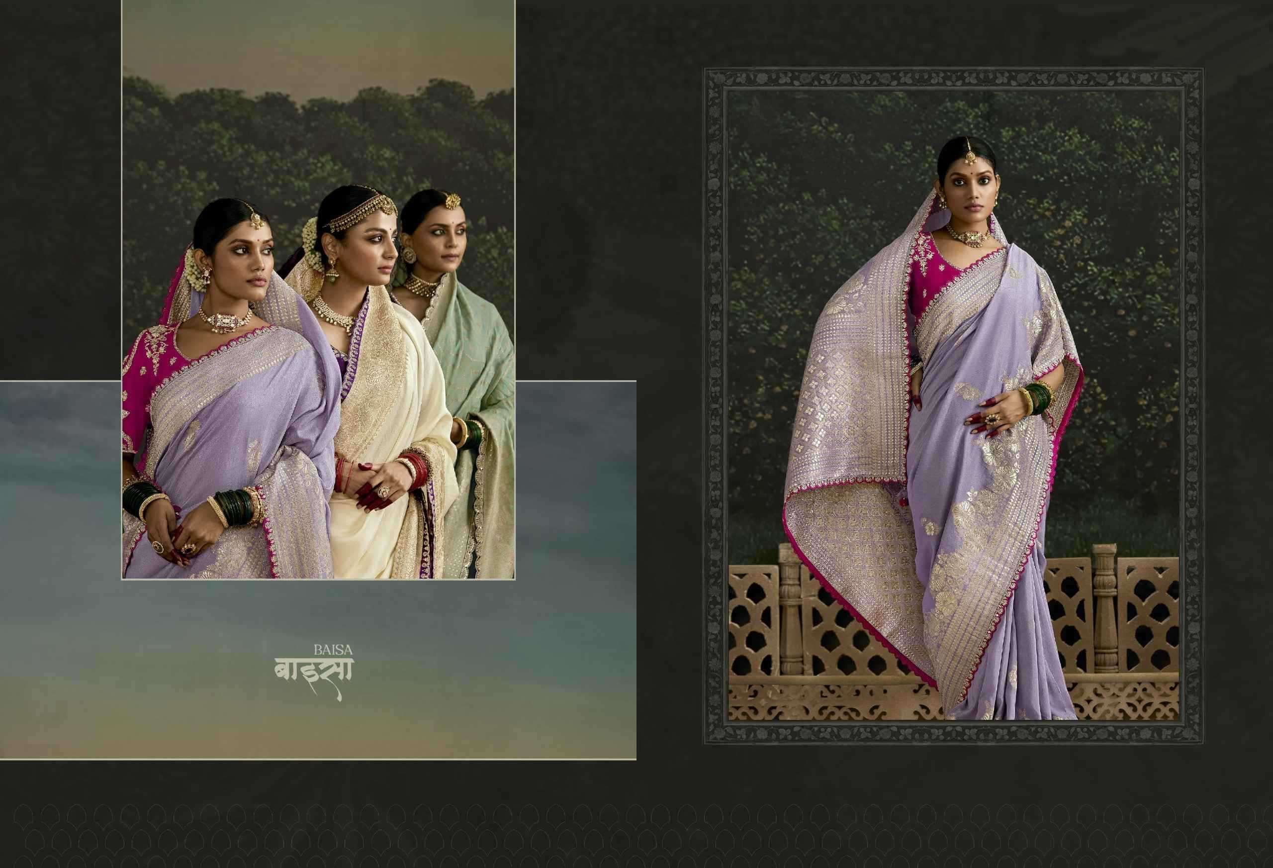 KIMORA PRESENTS BAISA SINDURI 308-318 PARTY WEAR DOLA SILK EMBROIDERY SAREES CATALOG WHOLESALER AND EXPORTER 