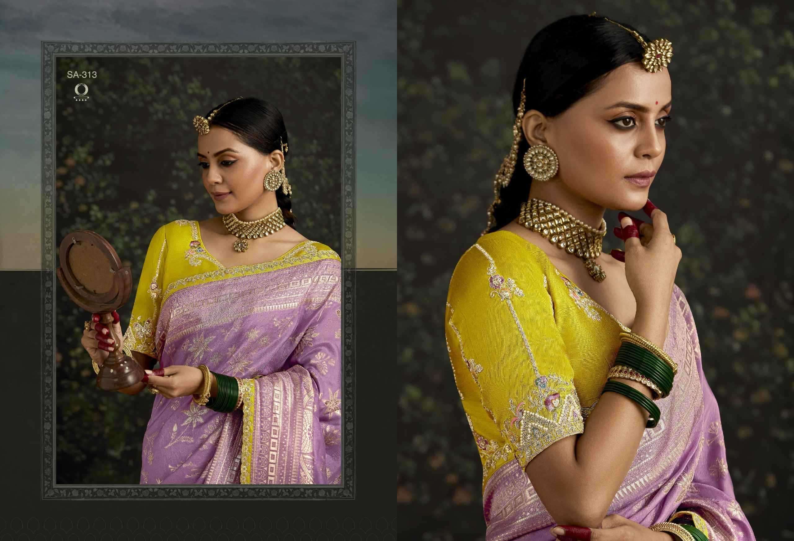 KIMORA PRESENTS BAISA SINDURI 308-318 PARTY WEAR DOLA SILK EMBROIDERY SAREES CATALOG WHOLESALER AND EXPORTER 
