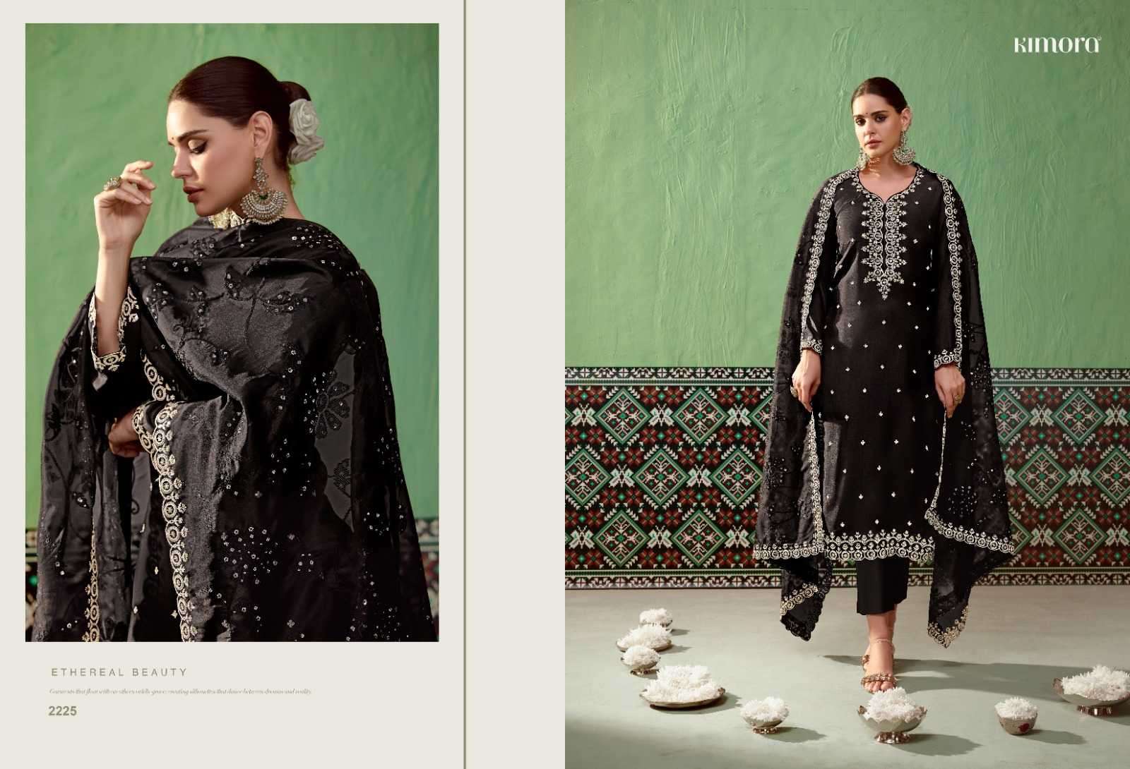 KIMORA PRESENTS SAVERA VOL-52 2221-2226 BAMBER SILK BEAUTIFUL DRESS MATERIAL CATALOG WHOLESALER AND EXPORTER