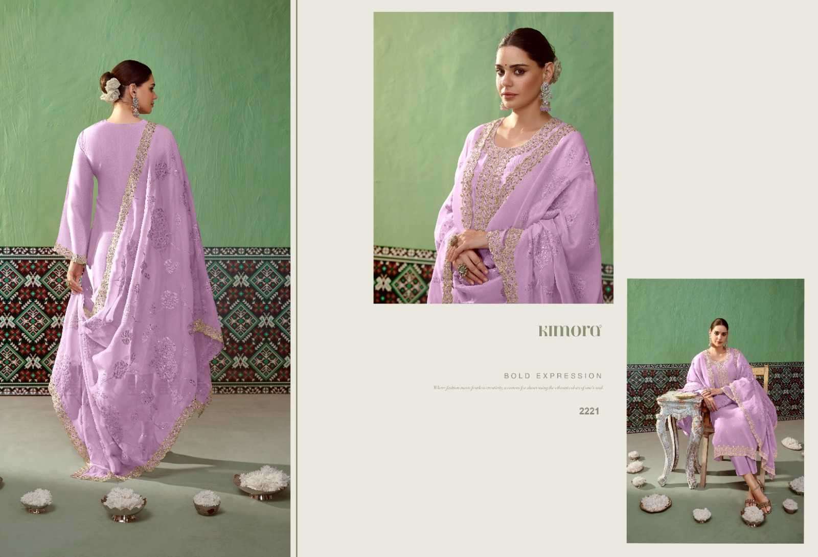 KIMORA PRESENTS SAVERA VOL-52 2221-2226 BAMBER SILK BEAUTIFUL DRESS MATERIAL CATALOG WHOLESALER AND EXPORTER
