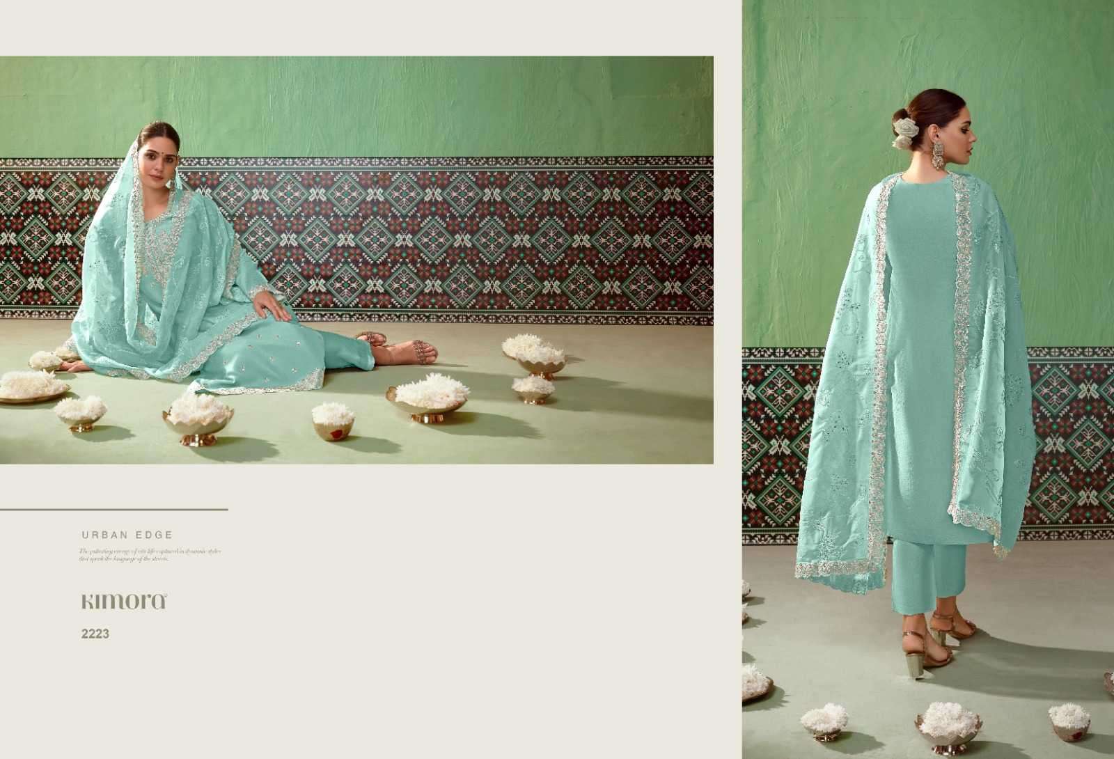 KIMORA PRESENTS SAVERA VOL-52 2221-2226 BAMBER SILK BEAUTIFUL DRESS MATERIAL CATALOG WHOLESALER AND EXPORTER