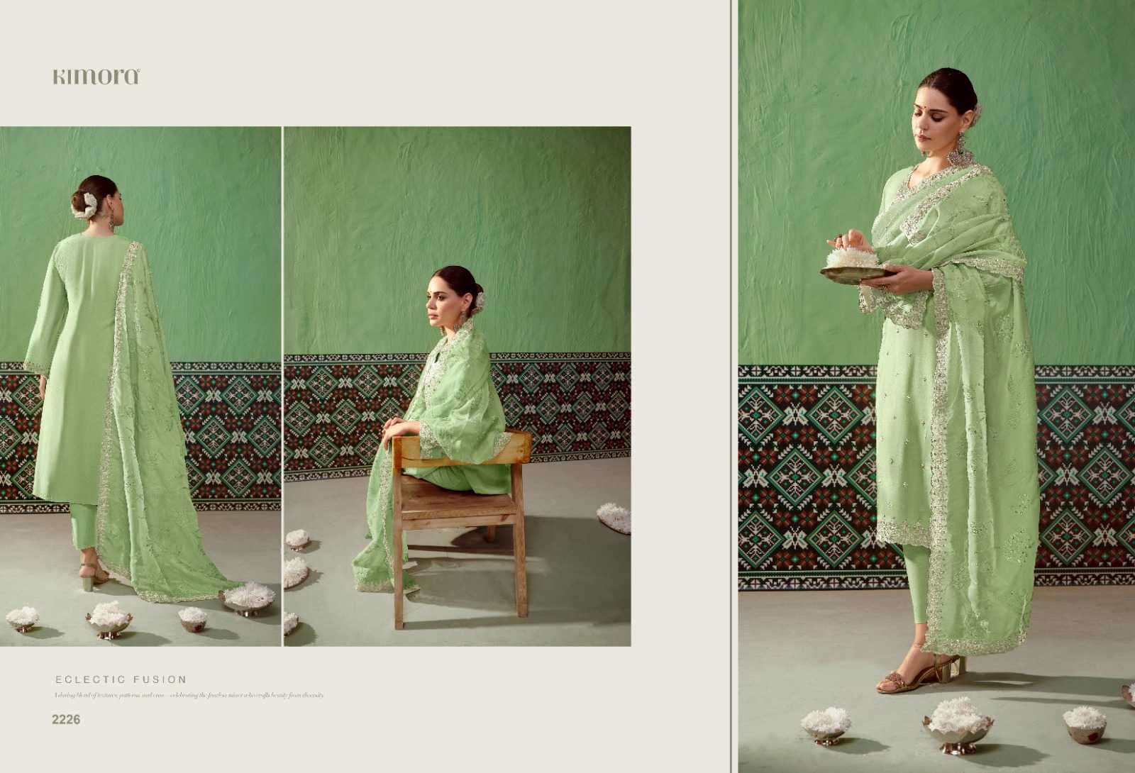 KIMORA PRESENTS SAVERA VOL-52 2221-2226 BAMBER SILK BEAUTIFUL DRESS MATERIAL CATALOG WHOLESALER AND EXPORTER