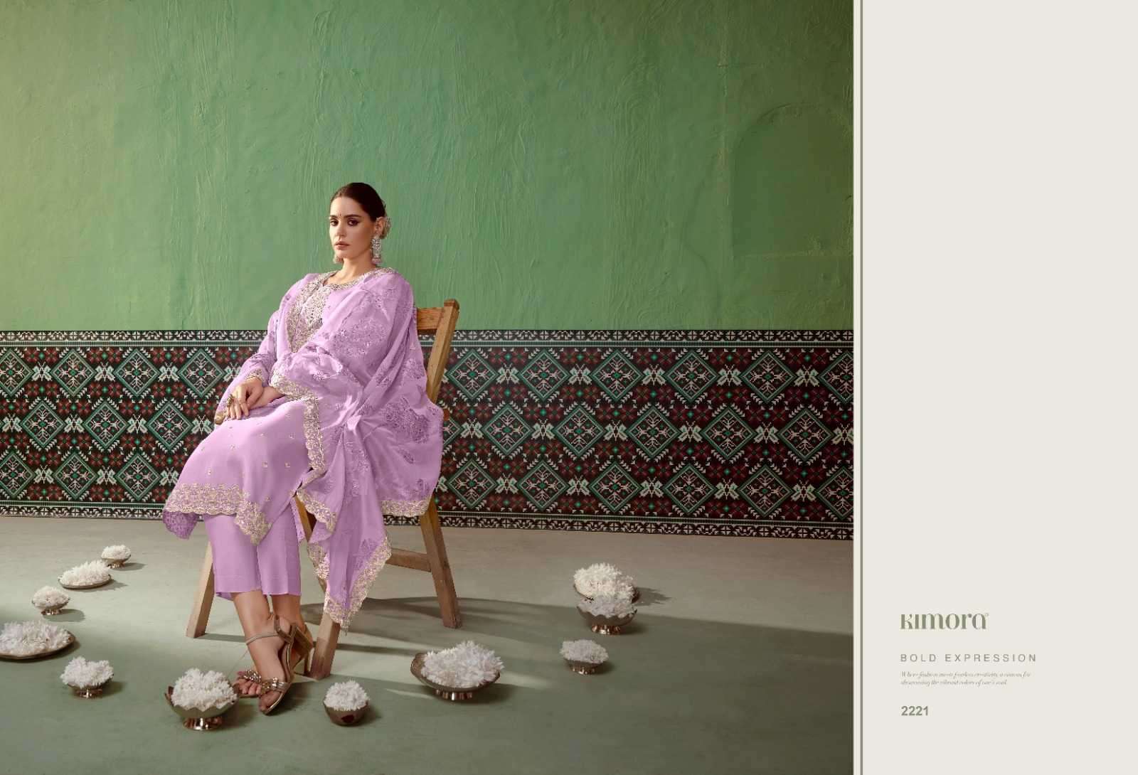 KIMORA PRESENTS SAVERA VOL-52 2221-2226 BAMBER SILK BEAUTIFUL DRESS MATERIAL CATALOG WHOLESALER AND EXPORTER