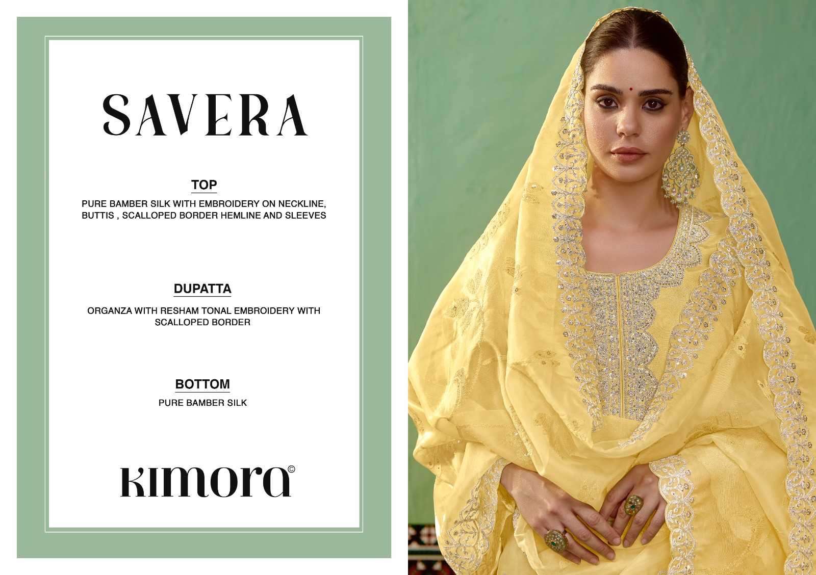 KIMORA PRESENTS SAVERA VOL-52 2221-2226 BAMBER SILK BEAUTIFUL DRESS MATERIAL CATALOG WHOLESALER AND EXPORTER