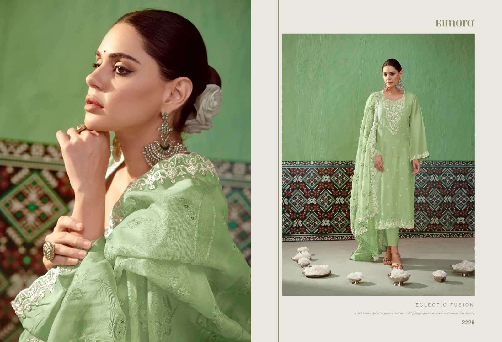 KIMORA PRESENTS SAVERA VOL-52 2221-2226 BAMBER SILK BEAUTIFUL DRESS MATERIAL CATALOG WHOLESALER AND EXPORTER