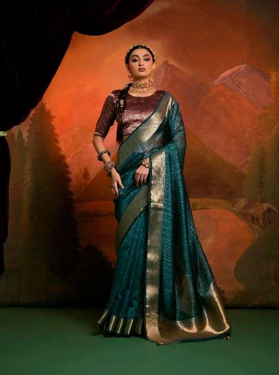 KIRA CREATION PRESENTS KANAK 6601-6606 ATTRACTIVE DESIGN MOSS SAREE FOR WOMEN CATALOG WHOLESALER AND EXPORTER