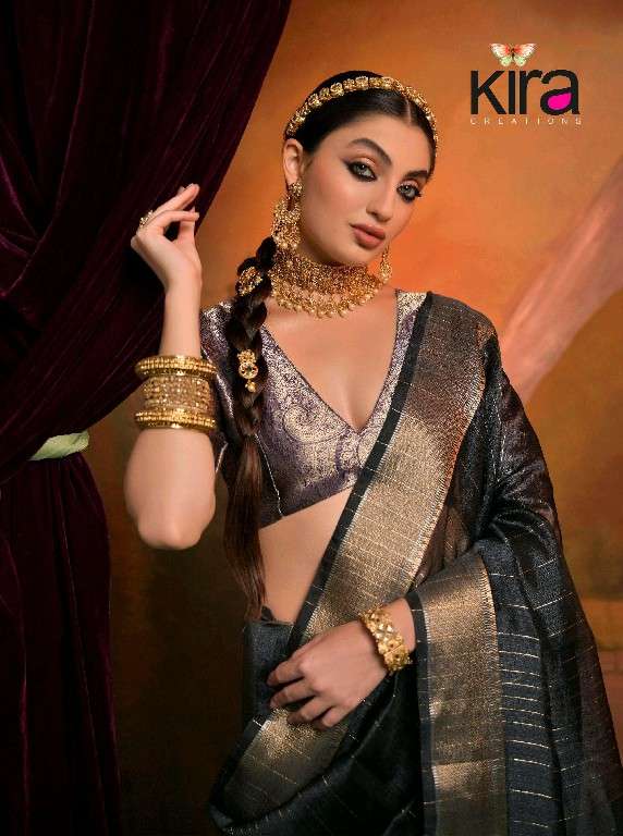KIRA CREATION PRESENTS KANAK 6601-6606 ATTRACTIVE DESIGN MOSS SAREE FOR WOMEN CATALOG WHOLESALER AND EXPORTER