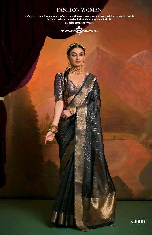 KIRA CREATION PRESENTS KANAK 6601-6606 ATTRACTIVE DESIGN MOSS SAREE FOR WOMEN CATALOG WHOLESALER AND EXPORTER