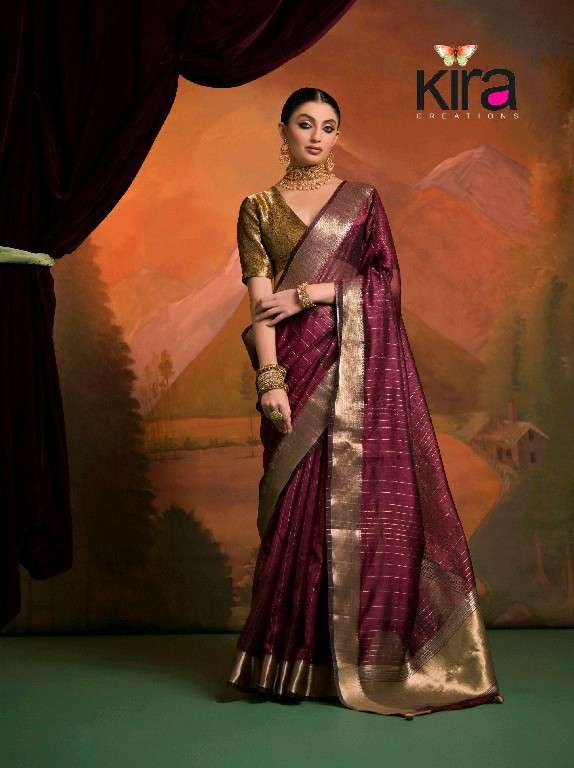 KIRA CREATION PRESENTS KANAK 6601-6606 ATTRACTIVE DESIGN MOSS SAREE FOR WOMEN CATALOG WHOLESALER AND EXPORTER