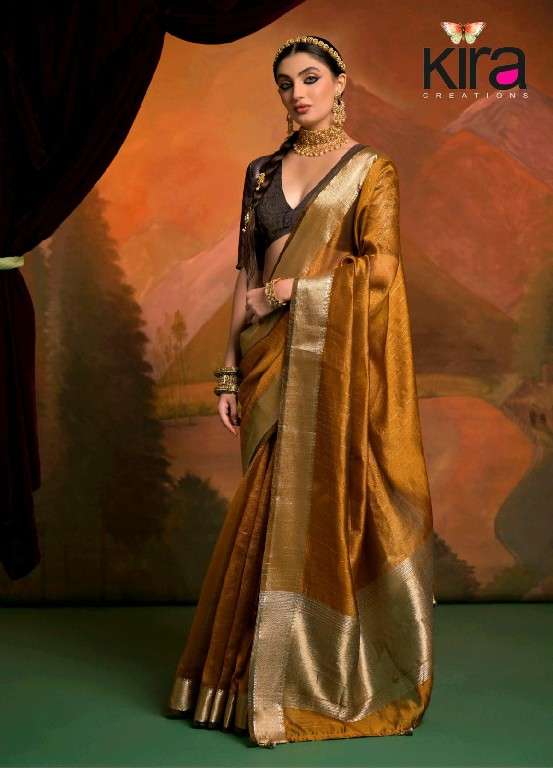 KIRA CREATION PRESENTS KANAK 6601-6606 ATTRACTIVE DESIGN MOSS SAREE FOR WOMEN CATALOG WHOLESALER AND EXPORTER