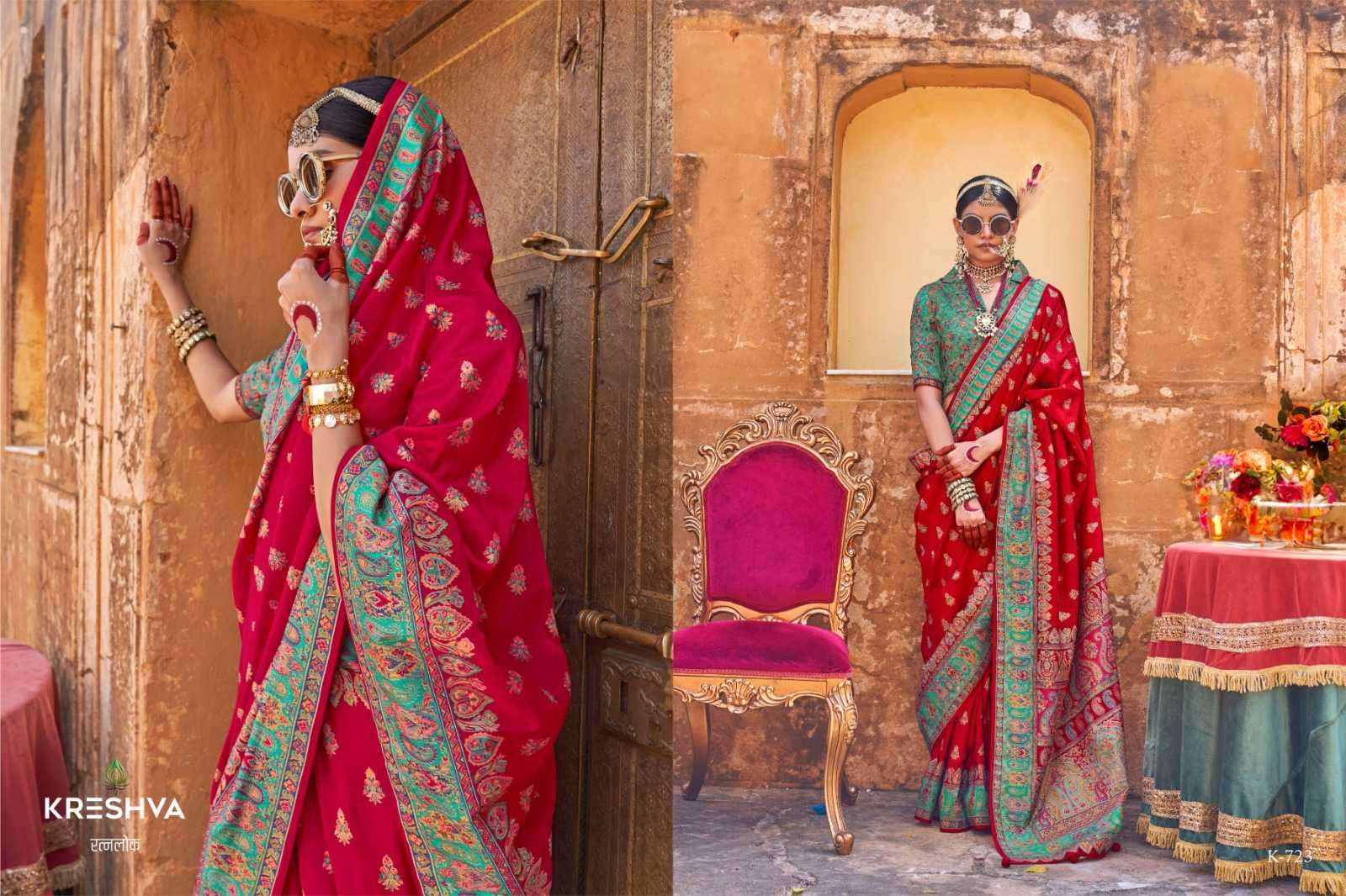 KRESHVA PRESENTS PADMAKAMAL SUPER PURE SILK LUXURY PRINTED DESIGNER SAREES CATALOG WHOLESALER AND EXPORTER 