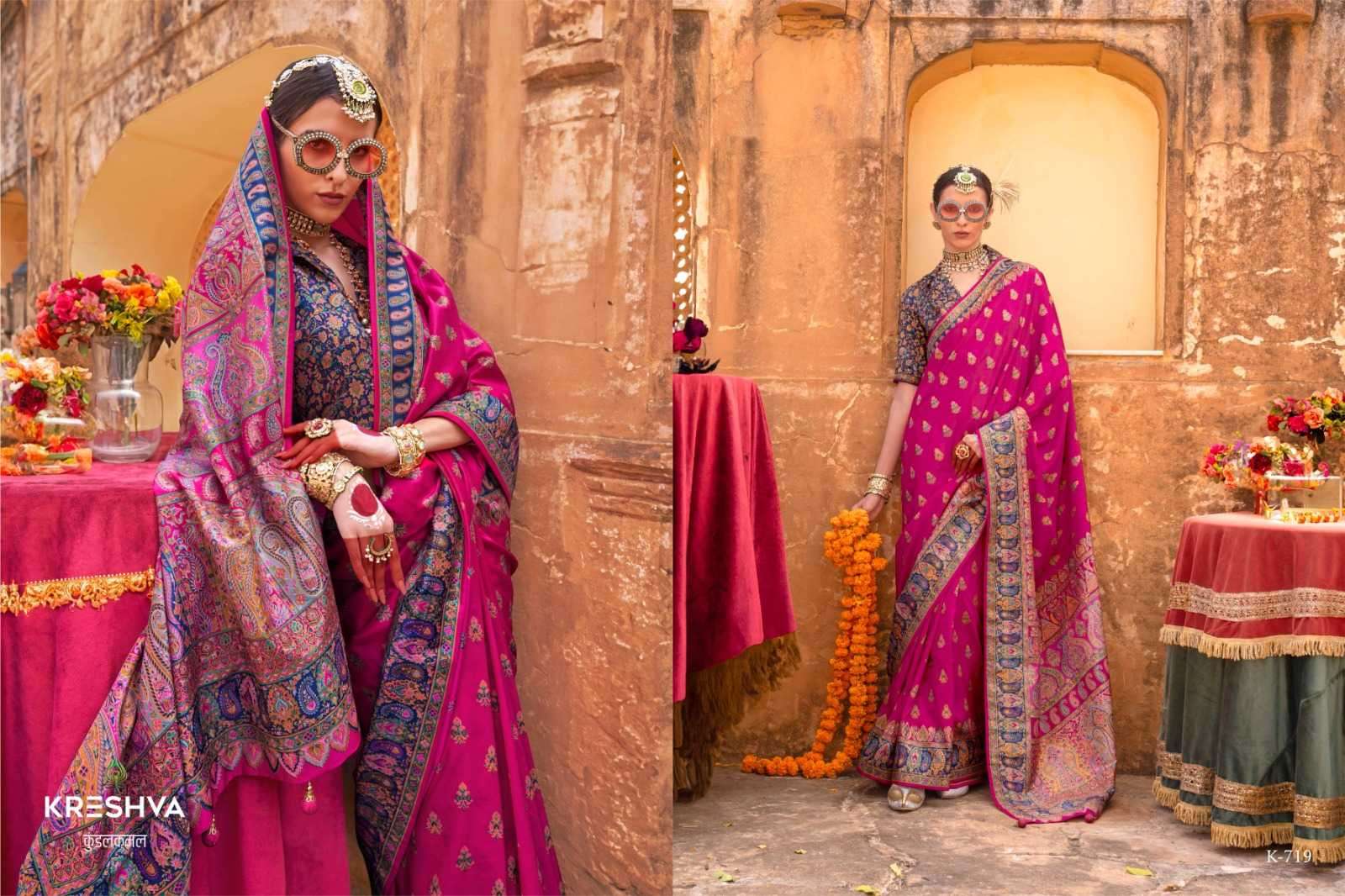 KRESHVA PRESENTS PADMAKAMAL SUPER PURE SILK LUXURY PRINTED DESIGNER SAREES CATALOG WHOLESALER AND EXPORTER 