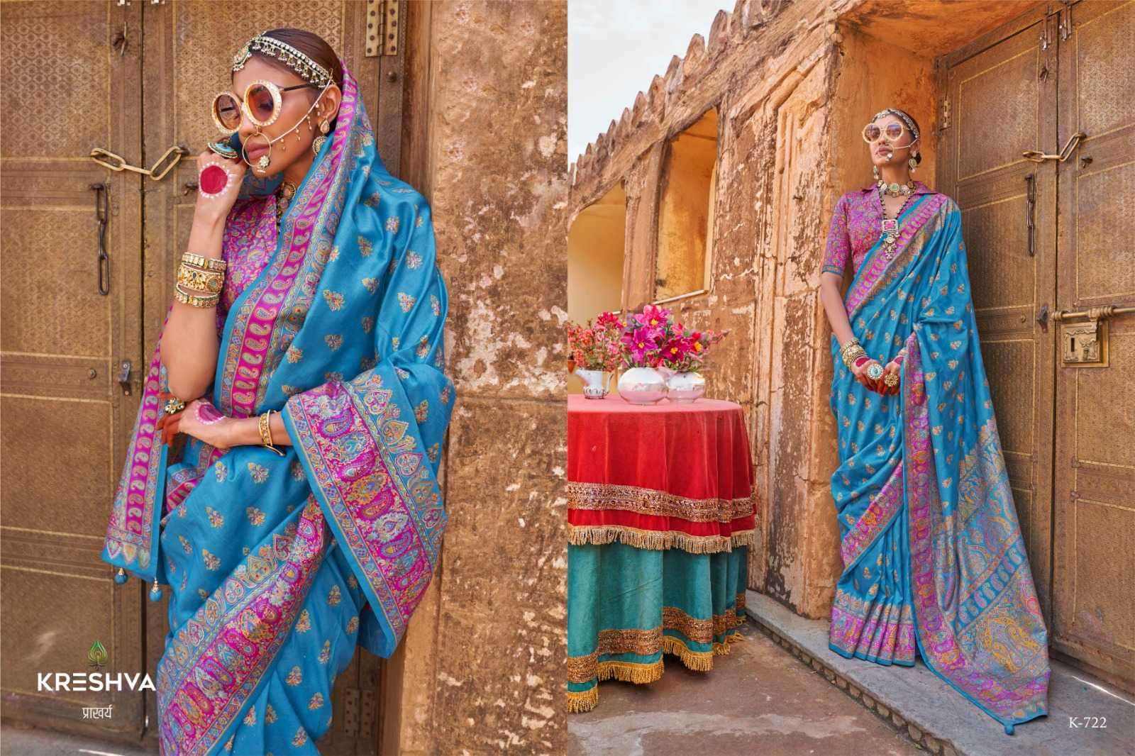 KRESHVA PRESENTS PADMAKAMAL SUPER PURE SILK LUXURY PRINTED DESIGNER SAREES CATALOG WHOLESALER AND EXPORTER 