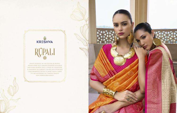 KRESHVA PRESENTS RUPALI BANARASHI SILK FASHIONABLE SAREES CATALOG WHOLESALER AND EXPORTS