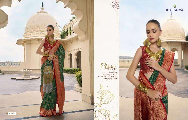 KRESHVA PRESENTS RUPALI BANARASHI SILK FASHIONABLE SAREES CATALOG WHOLESALER AND EXPORTS