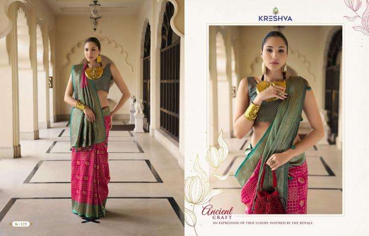 KRESHVA PRESENTS RUPALI BANARASHI SILK FASHIONABLE SAREES CATALOG WHOLESALER AND EXPORTS