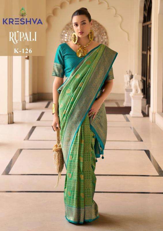 KRESHVA PRESENTS RUPALI BANARASHI SILK FASHIONABLE SAREES CATALOG WHOLESALER AND EXPORTS