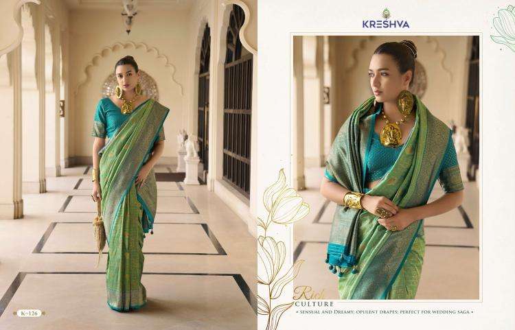 KRESHVA PRESENTS RUPALI BANARASHI SILK FASHIONABLE SAREES CATALOG WHOLESALER AND EXPORTS