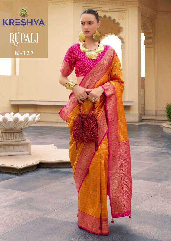 KRESHVA PRESENTS RUPALI BANARASHI SILK FASHIONABLE SAREES CATALOG WHOLESALER AND EXPORTS
