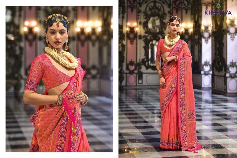 KRESHWA PRESENTS MAITRI BANARASI POLY VISCOSE SILK FASHIONABLE SAREES CATALOG WHOLESALER AND EXPORTER 
