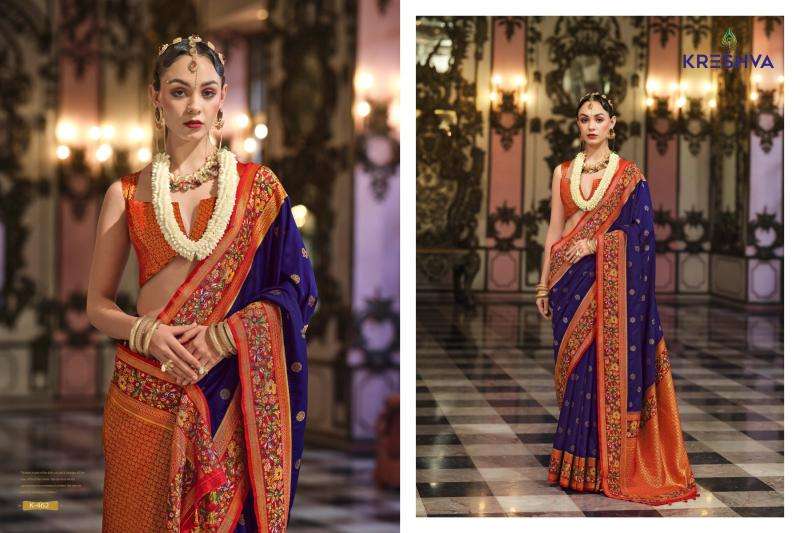 KRESHWA PRESENTS MAITRI BANARASI POLY VISCOSE SILK FASHIONABLE SAREES CATALOG WHOLESALER AND EXPORTER 