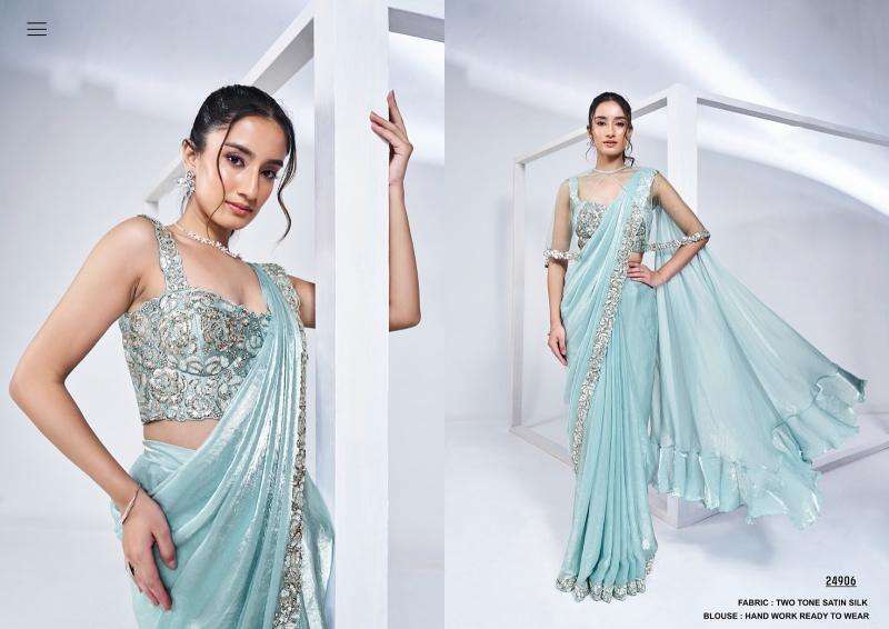MAHOTSAV PRESENTS MOHMANTHAN 24900 SERIES ELYSSIA PARTY WEAR READY TO WEAR SAREE CATALOG WHOLESALER AND EXPORTER 