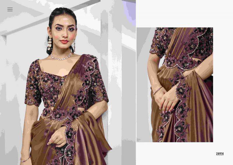 MAHOTSAV PRESENTS MOHMANTHAN 24900 SERIES ELYSSIA PARTY WEAR READY TO WEAR SAREE CATALOG WHOLESALER AND EXPORTER 