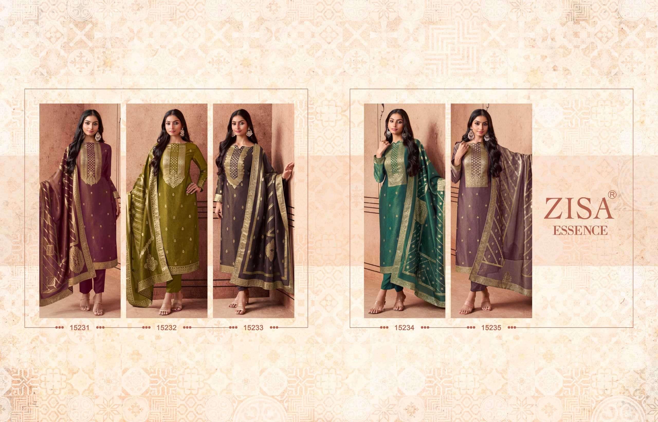 MEERA TRENDZ PRESENTS ZISA ESSENCE FULLY STITCH SHIMMER SILK FASHIONABLE PLUS SIZE 3PCS DRESS CATALOG WHOLESALER AND EXPORTER 