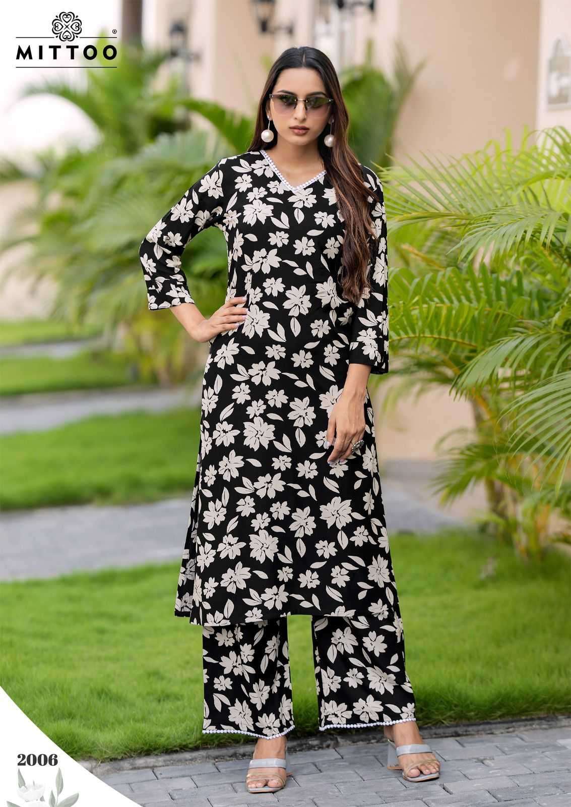 MITTOO PRESENTS SULEKHA UNIQUE STYLE PRINT RAYON READYMADE KURTI WITH PANT CATALOG WHOLESALER AND EXPORTER 