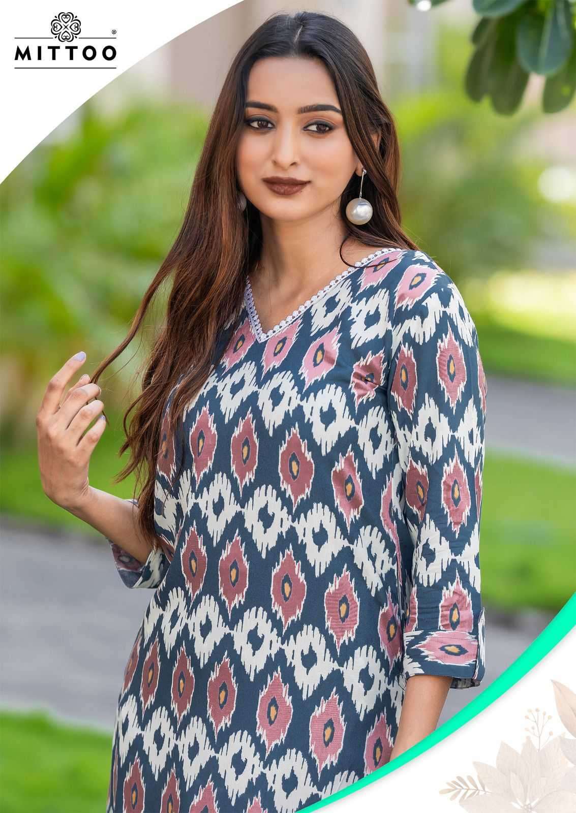 MITTOO PRESENTS SULEKHA UNIQUE STYLE PRINT RAYON READYMADE KURTI WITH PANT CATALOG WHOLESALER AND EXPORTER 