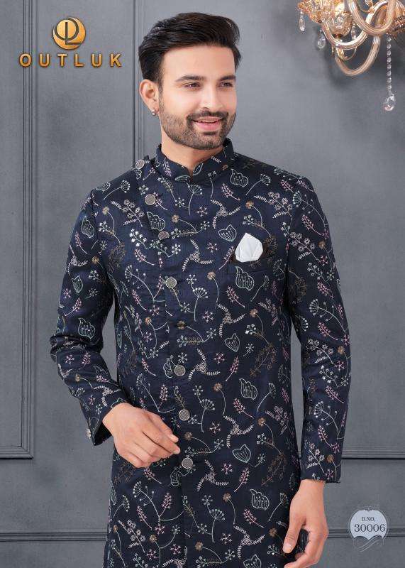 OUTLUK PRESENTS WEDDING COLLECTION VOL-30 SILK FASHIONABLE FULL STITCH MENS KURTA WITH PENT CATALOG WHOLESALER AND EXPORTER 