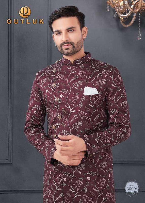 OUTLUK PRESENTS WEDDING COLLECTION VOL-30 SILK FASHIONABLE FULL STITCH MENS KURTA WITH PENT CATALOG WHOLESALER AND EXPORTER 