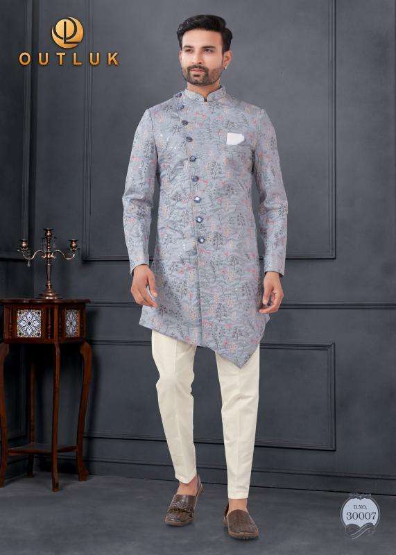OUTLUK PRESENTS WEDDING COLLECTION VOL-30 SILK FASHIONABLE FULL STITCH MENS KURTA WITH PENT CATALOG WHOLESALER AND EXPORTER 