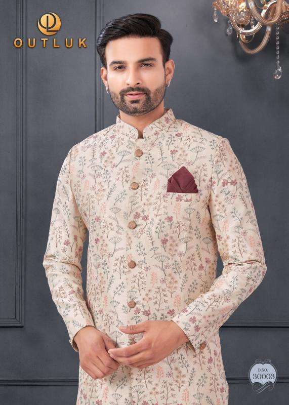 OUTLUK PRESENTS WEDDING COLLECTION VOL-30 SILK FASHIONABLE FULL STITCH MENS KURTA WITH PENT CATALOG WHOLESALER AND EXPORTER 