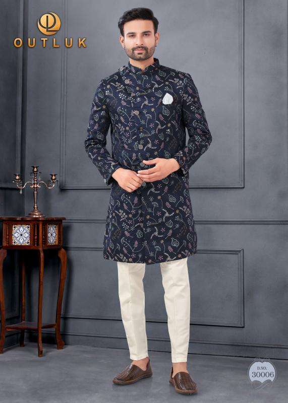 OUTLUK PRESENTS WEDDING COLLECTION VOL-30 SILK FASHIONABLE FULL STITCH MENS KURTA WITH PENT CATALOG WHOLESALER AND EXPORTER 