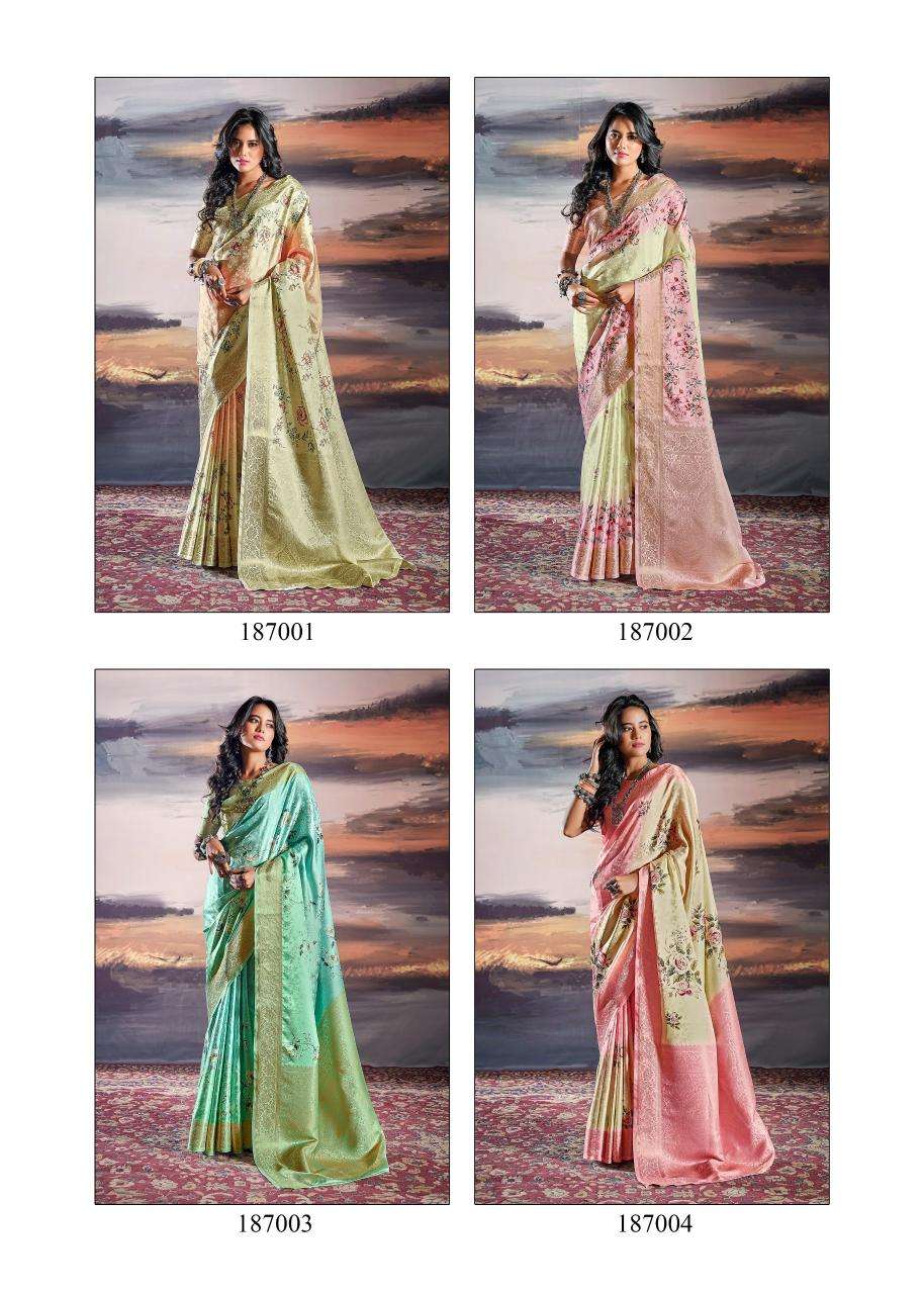 RAJPATH PRESENTS PRATISHTHA SILK 187001-187006 SATIN BEST SAREES CATALOG WHOLESALER AND EXPORTER 
