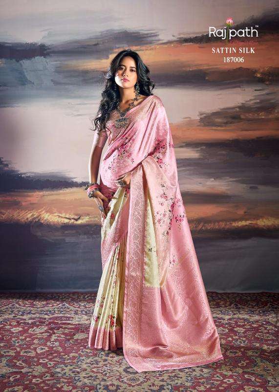 RAJPATH PRESENTS PRATISHTHA SILK 187001-187006 SATIN BEST SAREES CATALOG WHOLESALER AND EXPORTER 