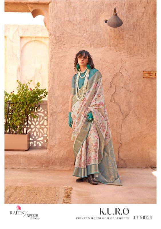 RAJTEX PRESENTS KURO HANDLOOM GEORGETTE POPULAR DESIGN SAREES CATALOG WHOLESALER AND EXPORTER 