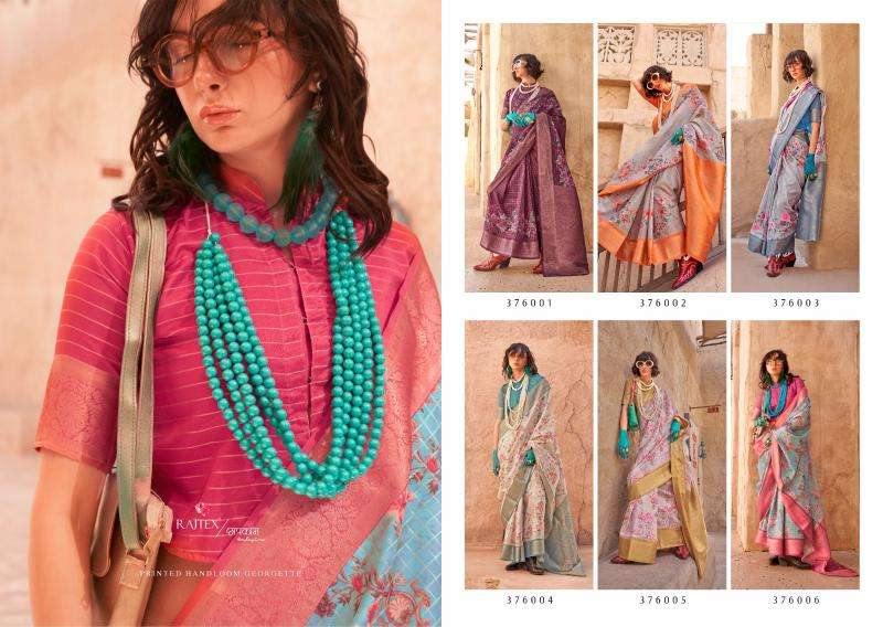 RAJTEX PRESENTS KURO HANDLOOM GEORGETTE POPULAR DESIGN SAREES CATALOG WHOLESALER AND EXPORTER 