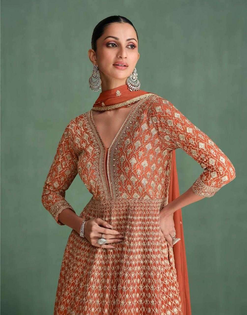 SAYURI DESIGNER PREENST ARZOO EMBROIDERY WORK GEORGETTE READYMADE GOWN SET CATALOG WHOLESALER AND EXPORTER 