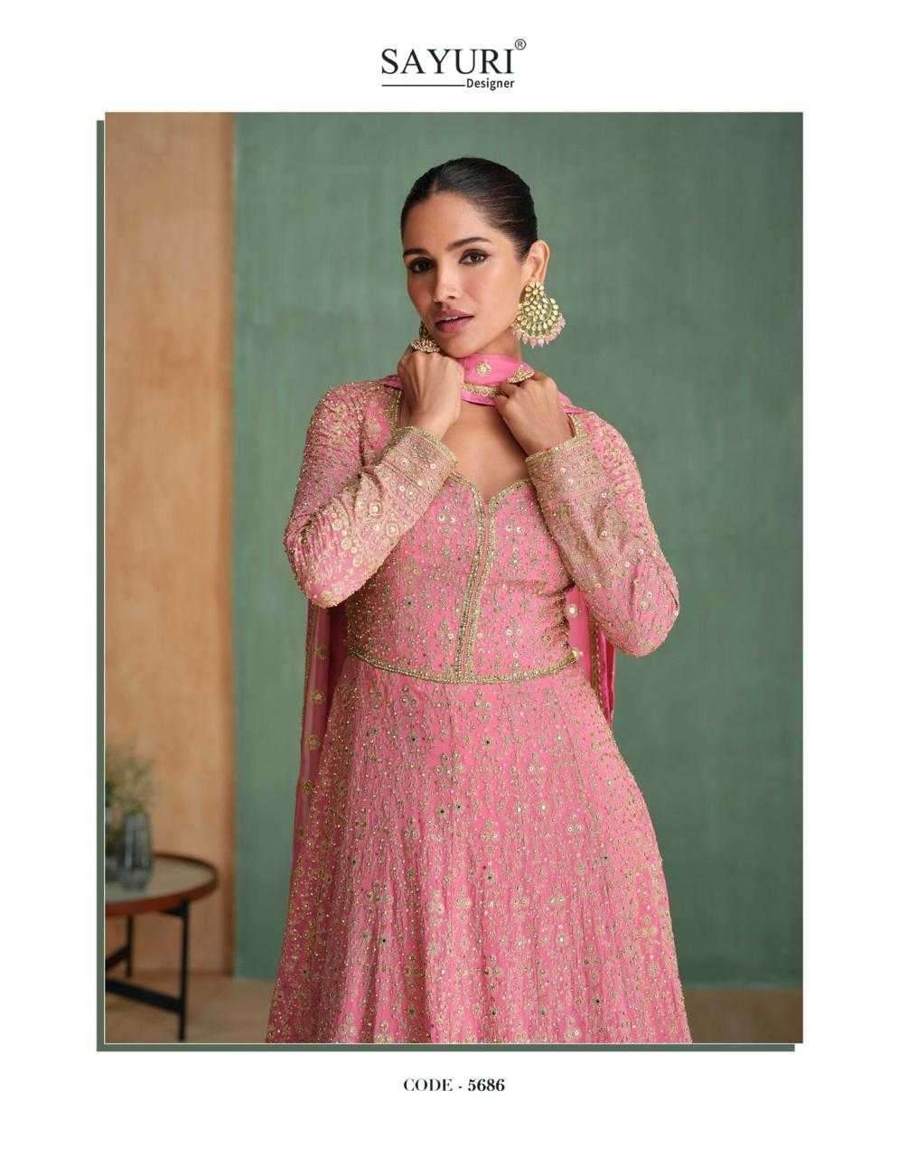 SAYURI DESIGNER PREENST ARZOO EMBROIDERY WORK GEORGETTE READYMADE GOWN SET CATALOG WHOLESALER AND EXPORTER 