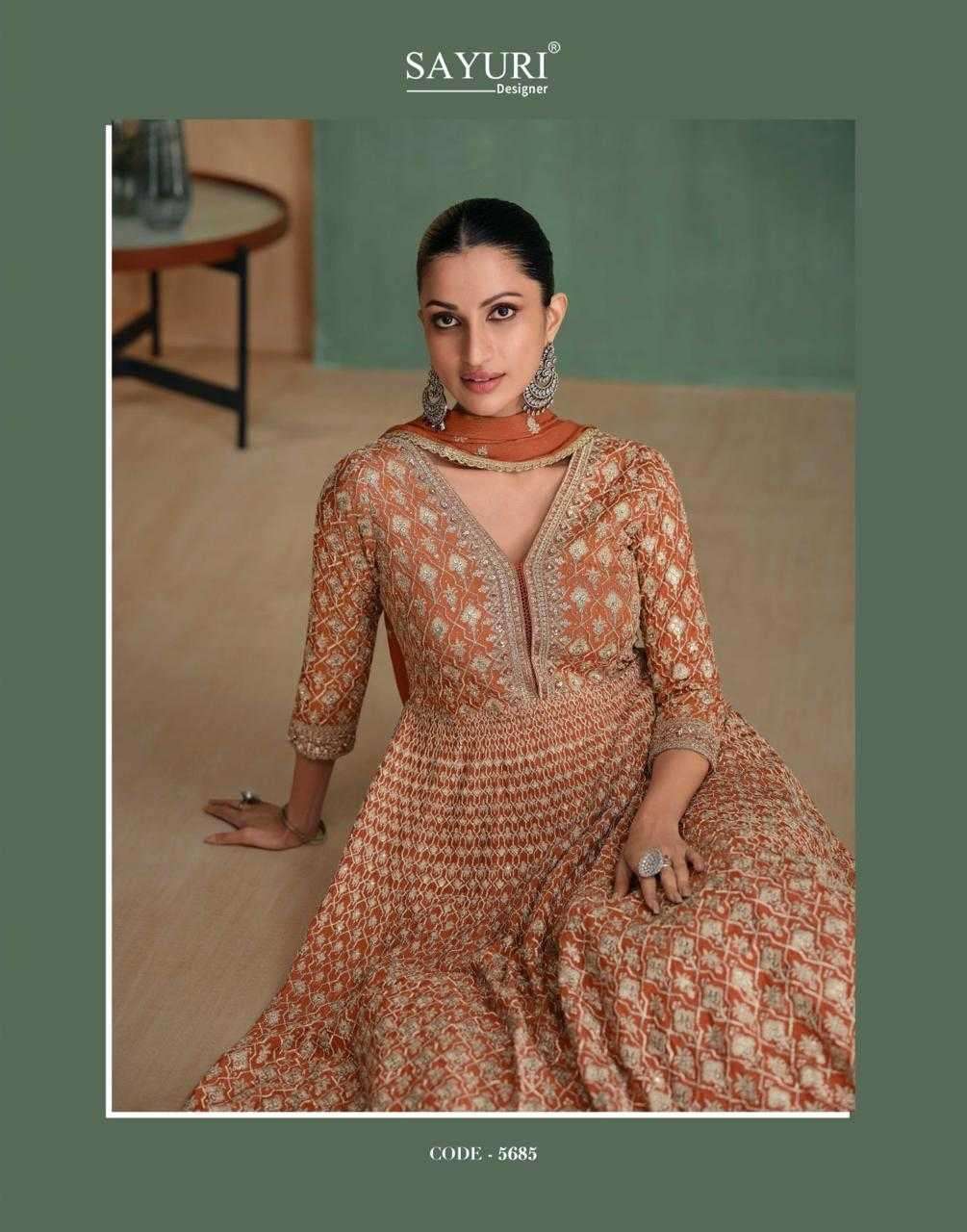 SAYURI DESIGNER PREENST ARZOO EMBROIDERY WORK GEORGETTE READYMADE GOWN SET CATALOG WHOLESALER AND EXPORTER 